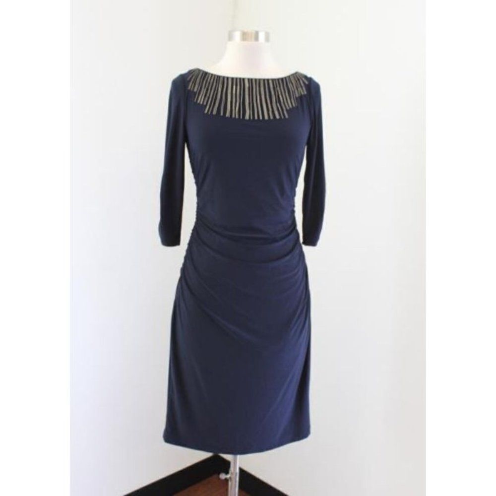 ADRIANNA PAPELL PLUS SIZE RUCHED COCKTAIL DRESS